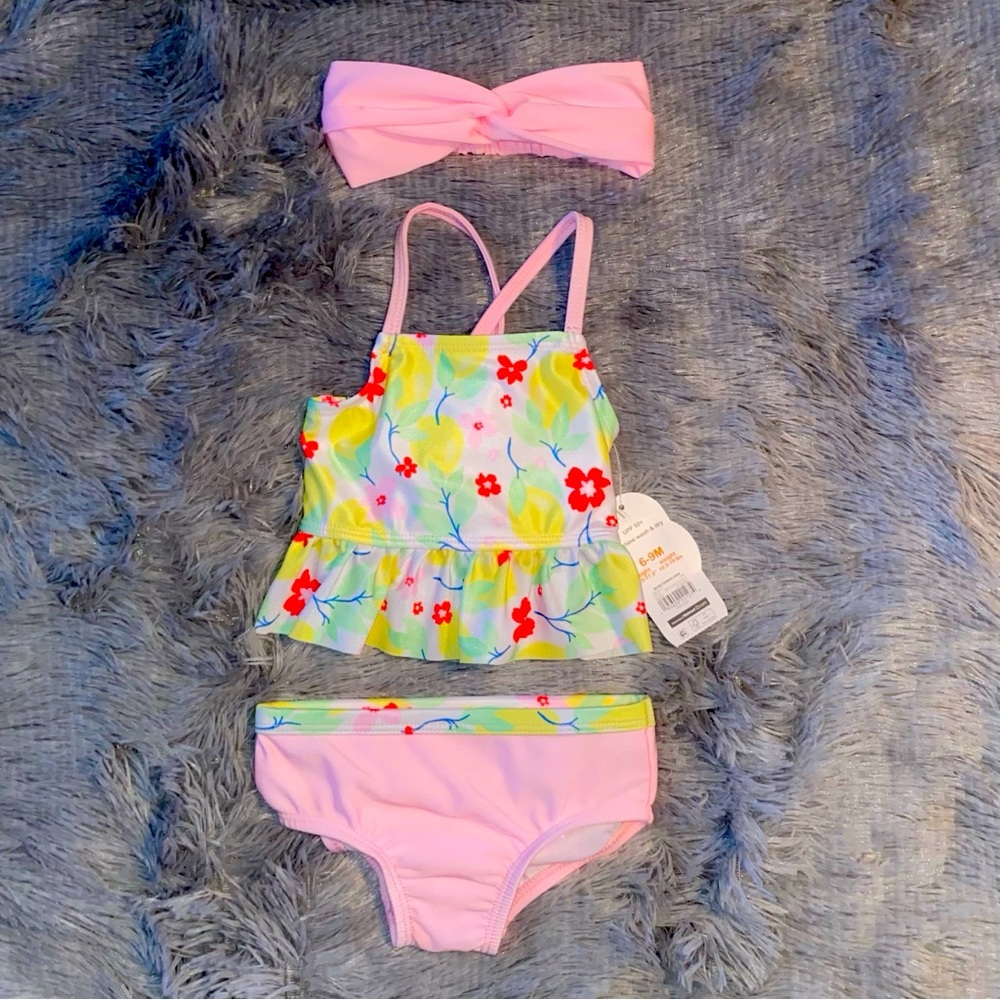 Floral Two-Piece Swimsuit with Headband